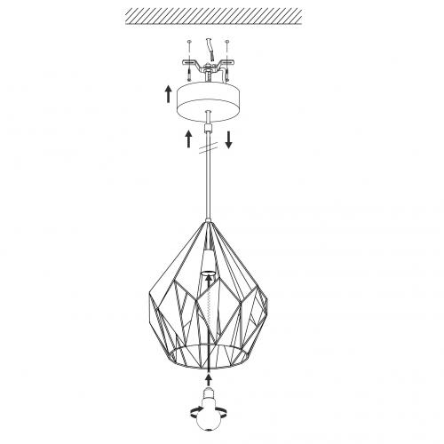EGLO - pendant luminaire 49256 CARLTON 1