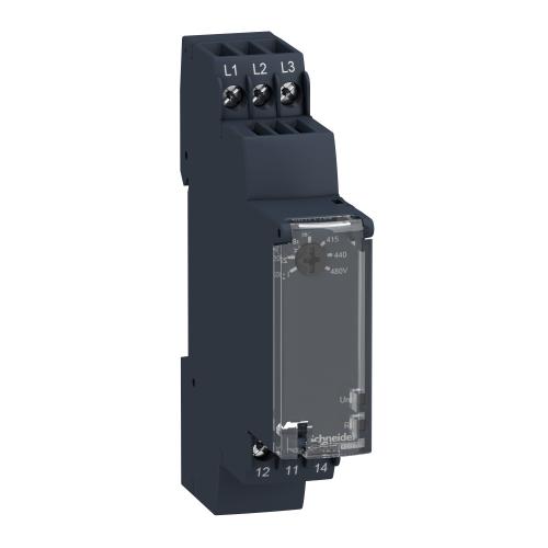 SCHNEIDER ELECTRIC - Modular multifunction 3-phase supply control relay 3P 208...480Vac 1CO Harmony RM17TT00