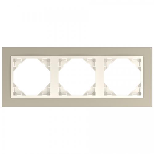 EFAPEL - TRIPLE FRAME TITANIUM/PEARL 90930 TTP LOGUS 90 Metallo