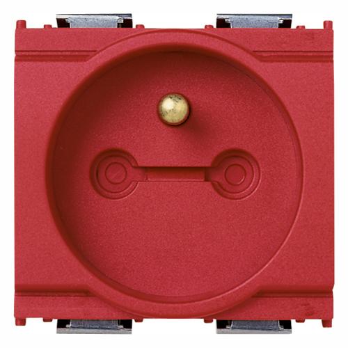 VIMAR - 16213.R - 2P+E French outlet +block-device red
