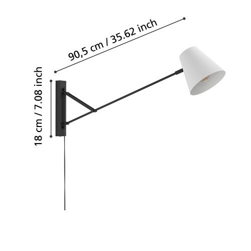 EGLO - wall luminaire FORCADET E27 1X40W - 900865