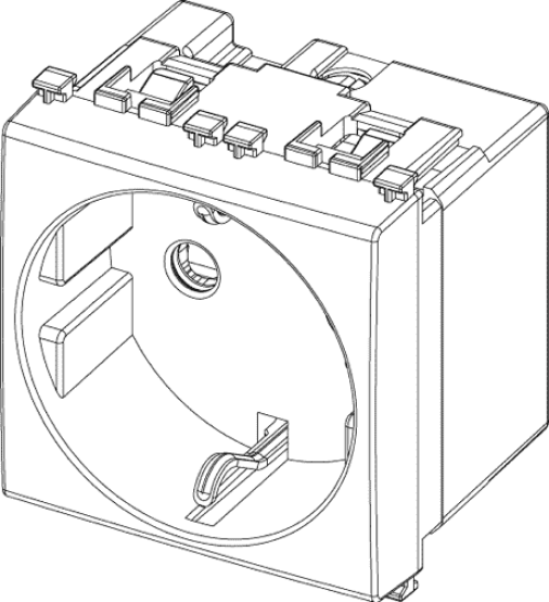 VIMAR - 19208.B - Контакт 2P+E 16A бял