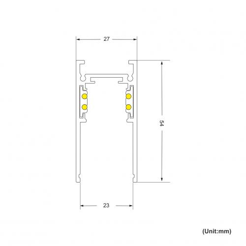 POLARIS LIGHTING - Трансформатор 100W MAGNET LINE OM 23mm бял за открит монтаж 48V PL1036W