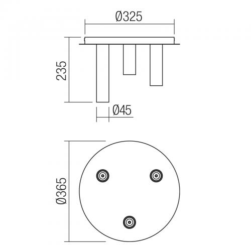SMARTER - Плафон TAJ 01-2412 цвят матово златист E27 3x42W