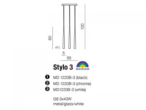 AZZARDO - Stylo 3 MD1220B-3-WH / AZ0207