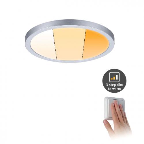 PAULMANN - LED Recessed panel 92991  VariFit Dim to Warm AREO ⚡ IP44 ⚡ round 175mm ⚡ 13W ⚡ 1200lm ⚡ 3 Step Dim to warm ✴ Сhrome matt 