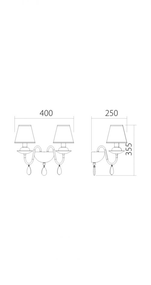 INCANTI - wall luminaire ELIZEE  W2 23 02 AP 2X28W E14 BRONZE