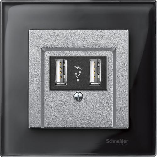 SCHNEIDER ELECTRIC - MTN297960 Лицев панел за USB алуминий System M