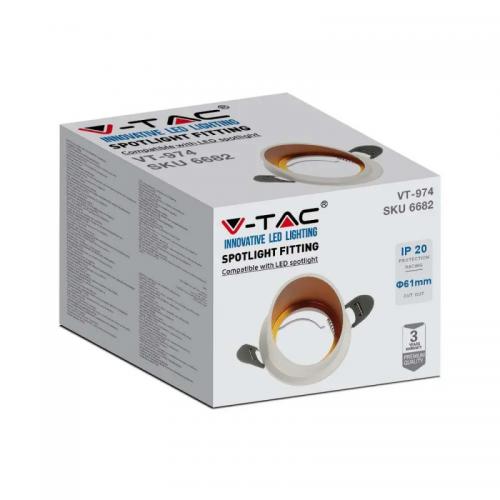 V-TAC - GU10 Fitting Round white SKU: 6682