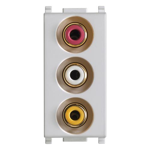 VIMAR - 14335.SL - Socket with 3 RCA connectors Silver