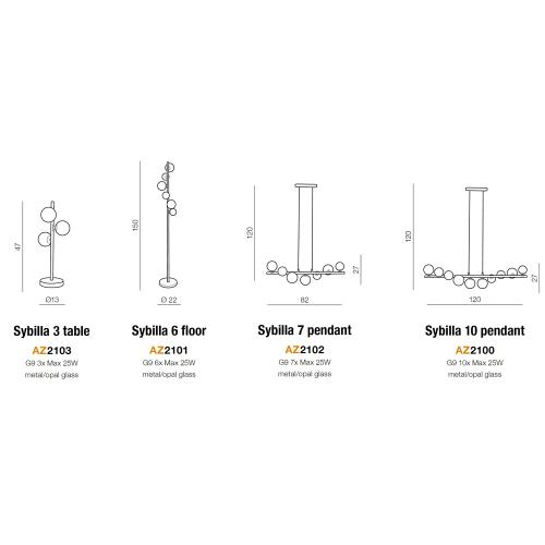 AZZARDO - SYBILLA 10 PENDANT DEL-8389-10P / AZ2100
