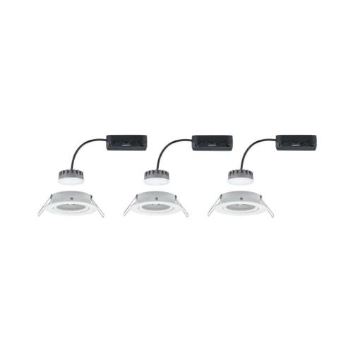 PAULMANN - 93875  LED recessed light Nova Plus Coin basic set  84mm 50° Coin✴3x6W⚡3x470lm⚡230V dimmable⚡2700K✴white matt