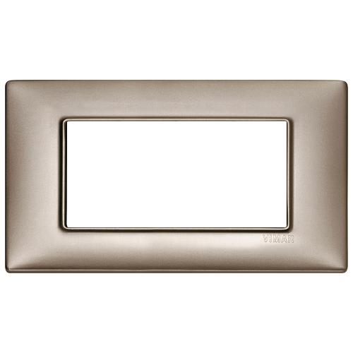 VIMAR - 14654.74 - Plate 4M metal pearl nickel