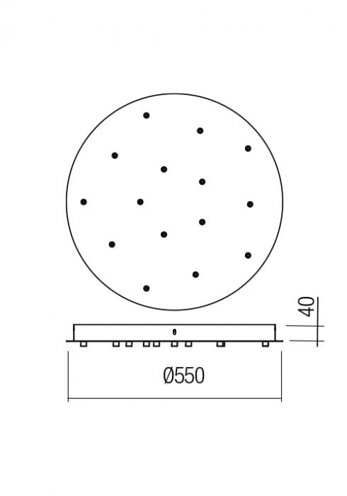 REDO GROUP - аксесоар CSL15RD550CF+D OBO CANOPY RD D550 15 PENDANTS CF (OBO) - driver included