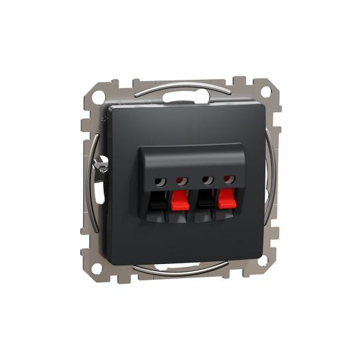 SCHNEIDER ELECTRIC - SDD114411 Sedna Design & Elements, Двоен изход за високоговорител, антрацит