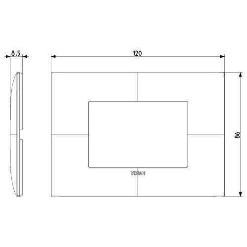 VIMAR - 09673.04 cover plate - 3 centered module black color NEVE UP