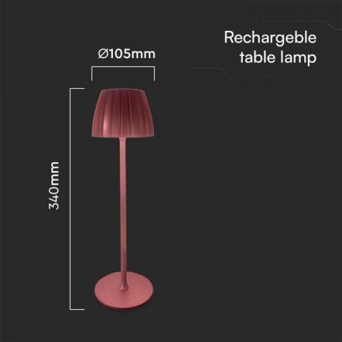 V-TAC - 2.7W LED Настолна Лампа 3in1 Кафявa SKU: 23354