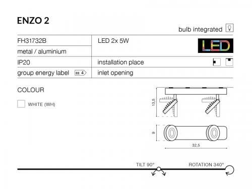 AZZARDO - Спот ENZO 2 LED FH31732B / AZ0670