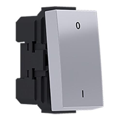ACA LIGHTING - Двуполюсен ключ, едномодулен 10A MODYS Сребро 10101312415