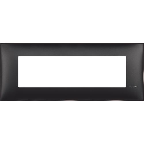 BTICINO - R4807BG cover plate - 7 centered module - Black satin