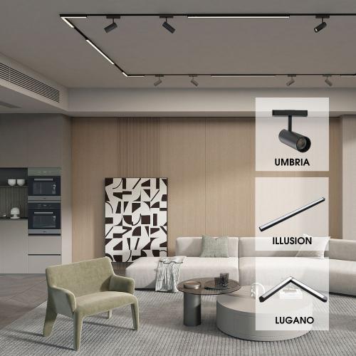 VIVALUX - SLIM25 Магнитен LED спот UMBRIA  12W Черен  3000K 800lm VIV004910