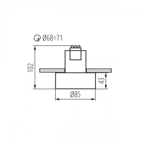 KANLUX - Луна за вграждане MINI RITI GU10 B/B (27578)