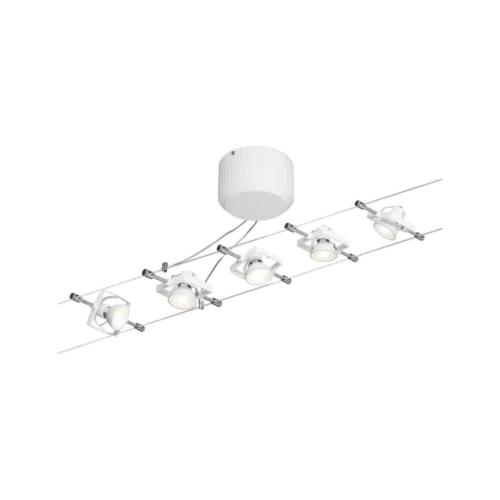 PAULMANN - 94134  Rope system Mac II basic set✴ GU5.3 max. 5x10W ⚡dimmable ~230/12V✴white