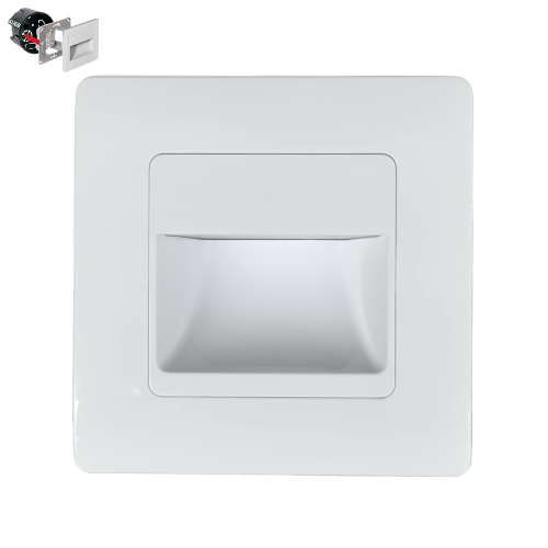 EMITHOR - 70409 LED луна за вграждане в стълбище 1W, 95lm, 4000K, 230V бяла
