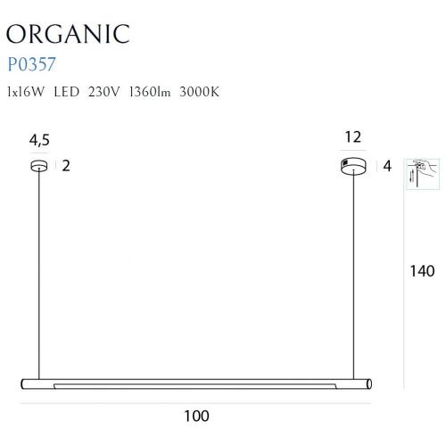 MAXLIGHT - ORGANIC P0357 1 x 16W LED 230V 1360 LM