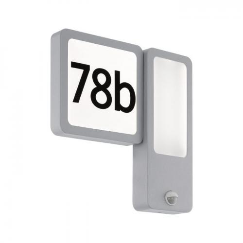 EGLO - Фасадно осветително тяло IP44 ВЛ-АП LED сензор 2х2,7W 300lm+1x 430lm 3000K сиво 'CHEIRA 97297