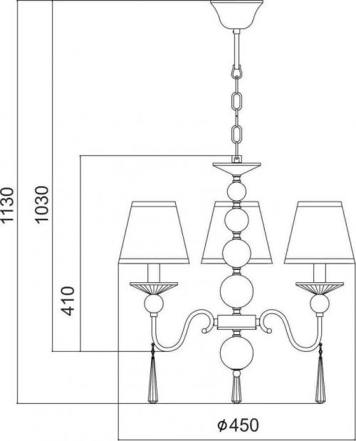 ACA LIGHTING - Полилей AD90043D 3xE14