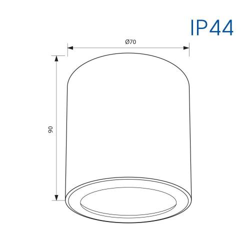 VIVALUX - Downlight for surface mounting LENA DL728 GU10 white IP44 VIV004857