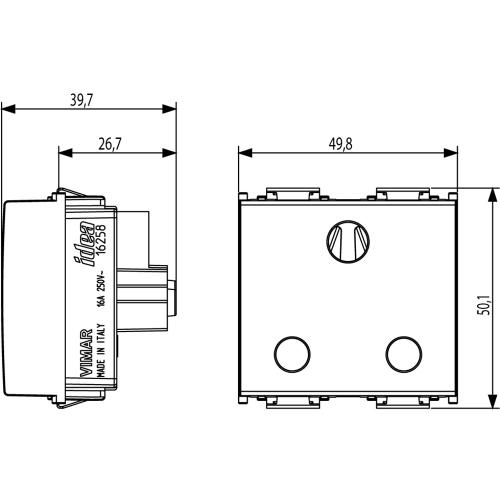 VIMAR - 16258.B - 2P+E 16A Контакт Английски стандарт бял IDEA