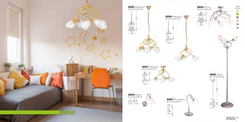 LIS LIGHTING - Аплик RONDO 0234K-H40 E14, 1x40W, H25, D12cm, златни перли