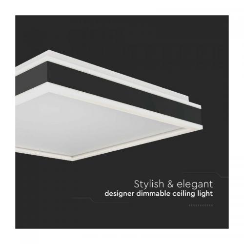 V-TAC - 38W LED Designer Ceiling Light Square Black 4000K 4000lm Dimmable SKU: 6914 