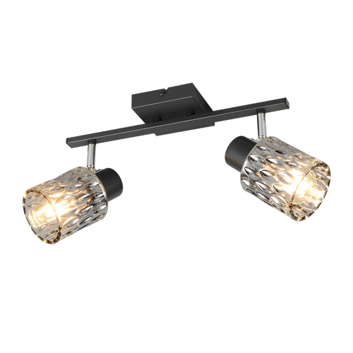 TRIO - Спот JACK R86422032  2x E27 · max. 10W метал черен / стъкло опушено