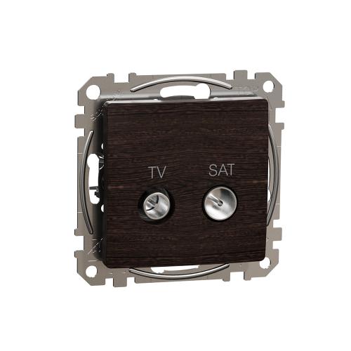 SCHNEIDER ELECTRIC - SDD181474S Sedna Design & Elements - TV/SAT Rosette 7db/3db, intermediate , wenge