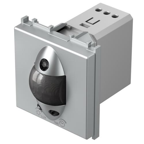 TEM - EM32ES Motion sensor PIR, 110°, range 8m @ h=1.2m, ≤ 80W, requires neutral, 2M, color Silver matt, Modul