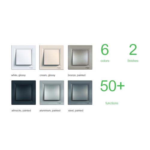 SCHNEIDER ELECTRIC - EPH0700161 Asfora 1pole pushbutton-10A screwl aluminium
