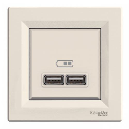 SCHNEIDER ELECTRIC - EPH2700223 Двойна USB розетка Asfora крем