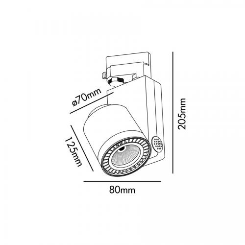 FARO - projector NANO-CYLINDER 010800901C   LED 14W, 1100LM, 3000K