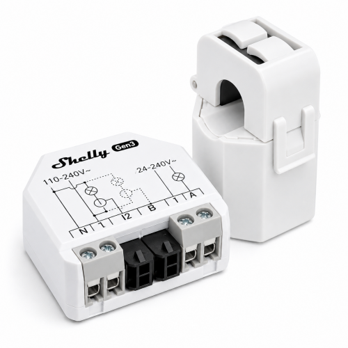 SHELLY - Микромодул Smart монофазен мерител 2х до 120A Shelly EM Gen4 - 070779
