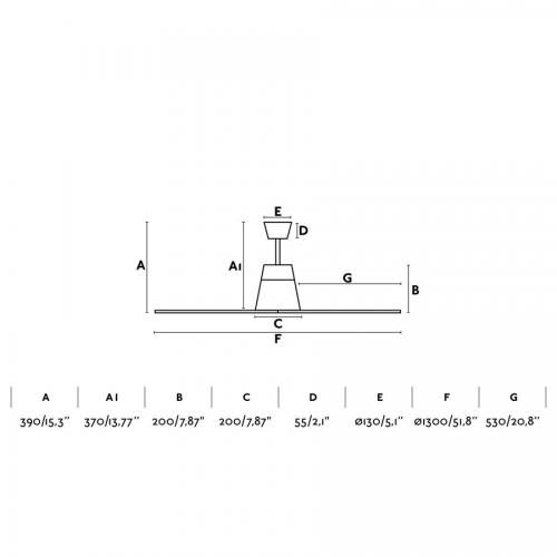 FARO - TYPHOON Grey ceiling fan with DC motor Ref.33489