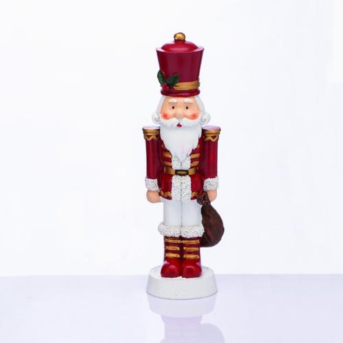 ACA LIGHTING - NUTCRACKER RESIN SOLDIER WITH MISTLETOE RED 35cm  X1535208