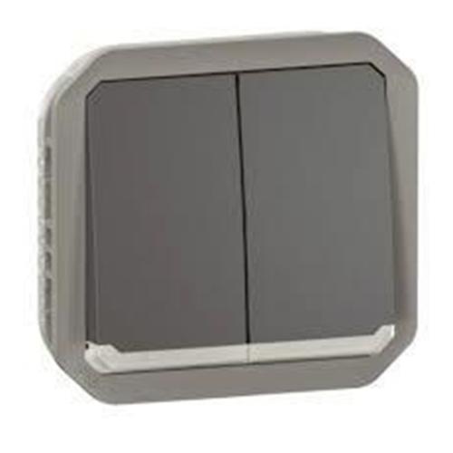 LEGRAND - 1-pole 2-way switch/button with backlight mechanism color Anthracite IP55 Plexo New 69806L
