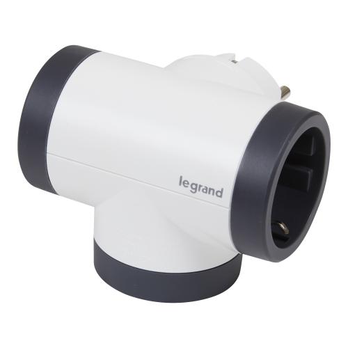 LEGRAND - 694522 Contact adapter 2x Shuko T-shaped rotating with USB A + C white Legrand