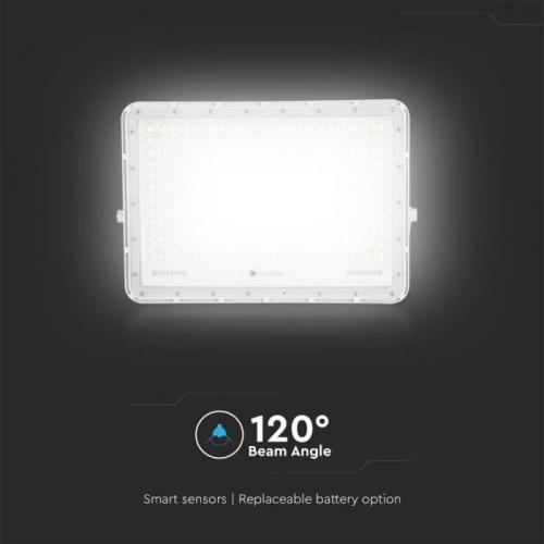 V-TAC - 30W LED Соларен Прожектор 6400K Сменяема Батерия Бяло Тяло SKU: 7847