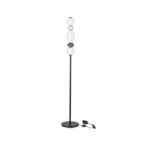 NOVA LUCE - Димируем лампион D:26 H:160cm.  9009309  PALLINA ⚡ LED 16W ⚡ 960Lm ⚡ 3000K ⚡ 220-240V ⚡ IP20 ✴ Светло и тъмносив/Опал/Черен