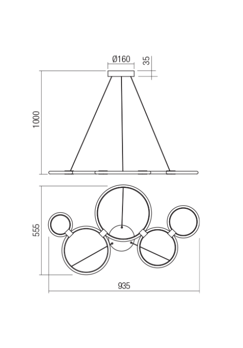 REDO GROUP - Пендел RADIUS 01-1742 SU LED 45W MATTE WHITE