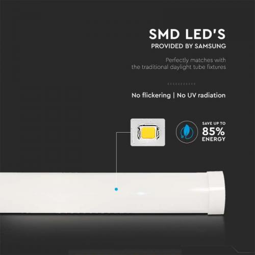 V-TAC - 38W LED Plastic Grill Fitting 150cm Fast Connect & Cable 155 lm/W 3000K SKU: 20365 